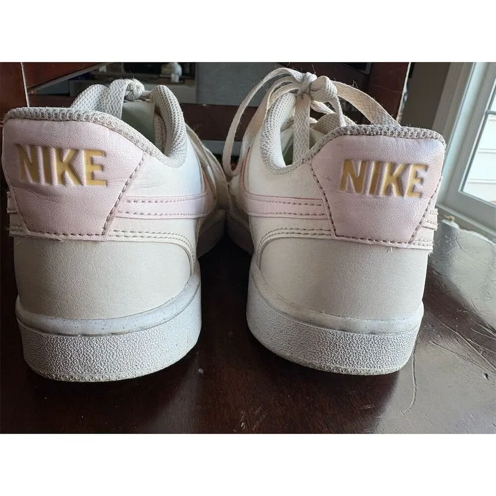 Nike Court Vision Low Women's Shoes White Pink‎ Swoosh Size 7.5 Casual